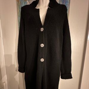 BLACK SWEATER COAT